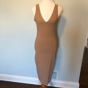 NWOT Zara Midi Nude Dress